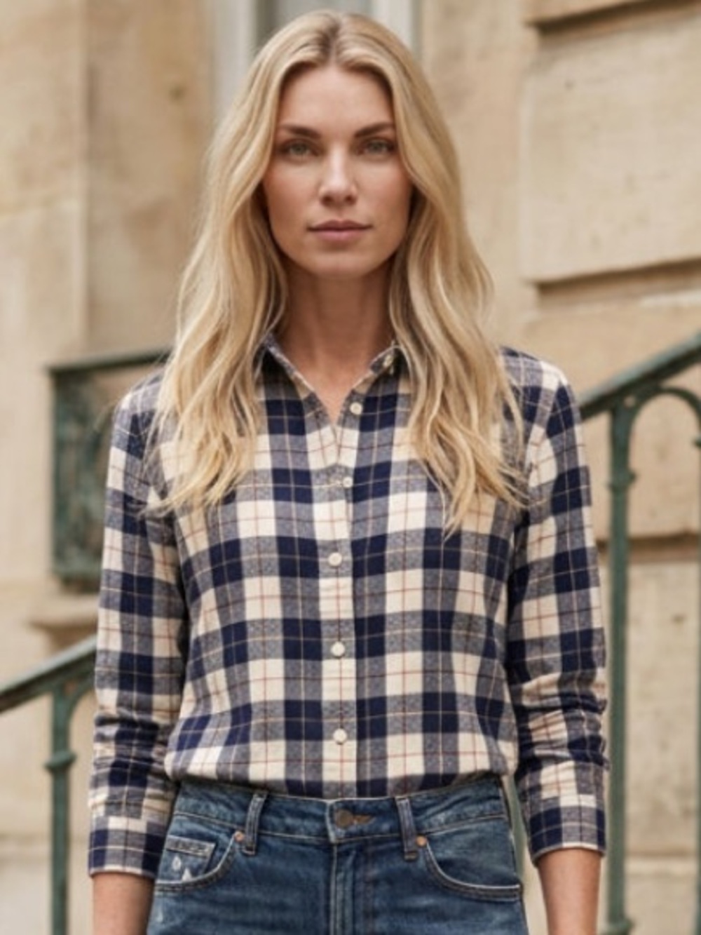 PENFIELD Boyfriend Fit Flannel Plaid Button Shirt